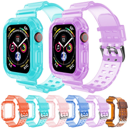 Transparent Watch Band For Apple Watch Series 9&8&7 41mm / SE 3&SE 2&6&SE&5&4 40mm / 3&2&1 38mm(Transparent Purple) by buy2fix