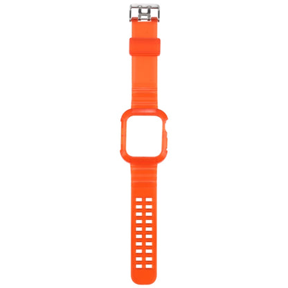 Transparent Watch Band For Apple Watch Series 8&7 45mm / SE 2&6&SE&5&4 44mm / 3&2&1 42mm(Transparent Red) by buy2fix