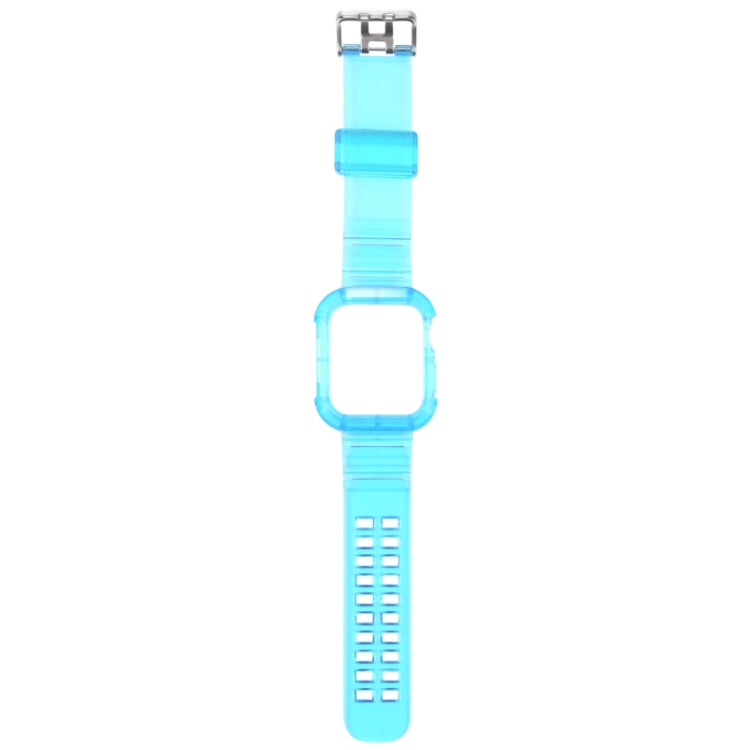 Transparent Watch Band For Apple Watch Series 8&7 45mm / SE 2&6&SE&5&4 44mm / 3&2&1 42mm(Transparent Cyan) by buy2fix