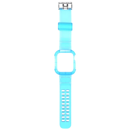 Transparent Watch Band For Apple Watch Series 8&7 45mm / SE 2&6&SE&5&4 44mm / 3&2&1 42mm(Transparent Cyan) by buy2fix