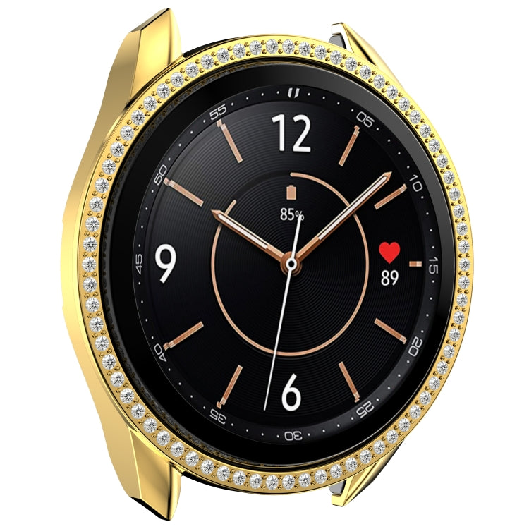 For Samsung Galaxy Watch 3 41mm Single Row Diamond PC Watch Case(Gold) - Watch Cases by buy2fix | Online Shopping UK | buy2fix