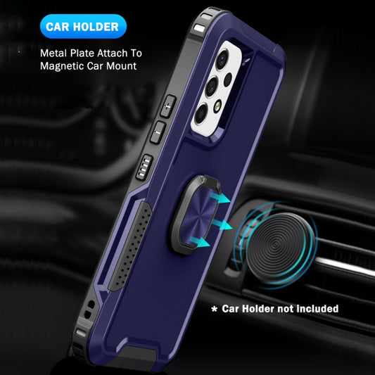 For Samsung Galaxy A53 3 in 1 Ring Holder PC + TPU Phone Case(Navy Blue) by buy2fix