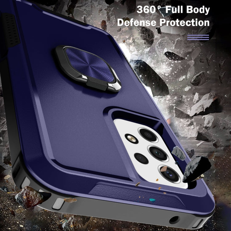 For Samsung Galaxy A53 3 in 1 Ring Holder PC + TPU Phone Case(Navy Blue) by buy2fix