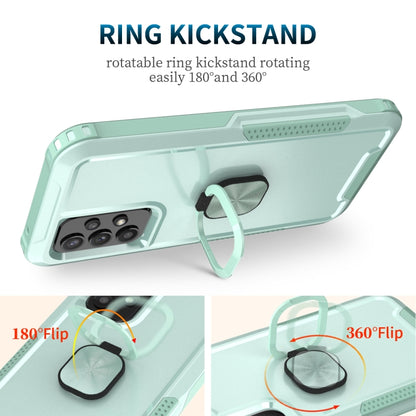 For Samsung Galaxy A73 5G 3 in 1 Ring Holder PC + TPU Phone Case(Mint Green) by buy2fix