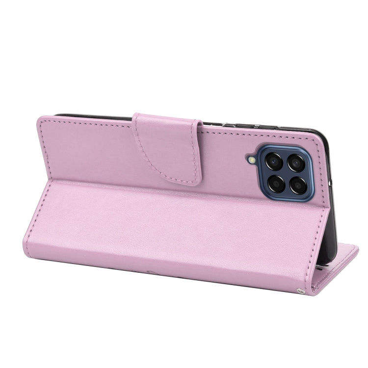 For Samsung Galaxy M53 5G Butterfly Flower Pattern Flip Leather Phone Case(Light Purple) by buy2fix
