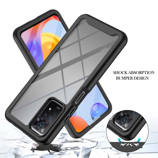 For Xiaomi Redmi Note 11 Pro 5G / 4G Foreign Starry Sky Solid Color Series PC + TPU Phone Case with PET Film(Black) - Xiaomi Cases by buy2fix | Online Shopping UK | buy2fix