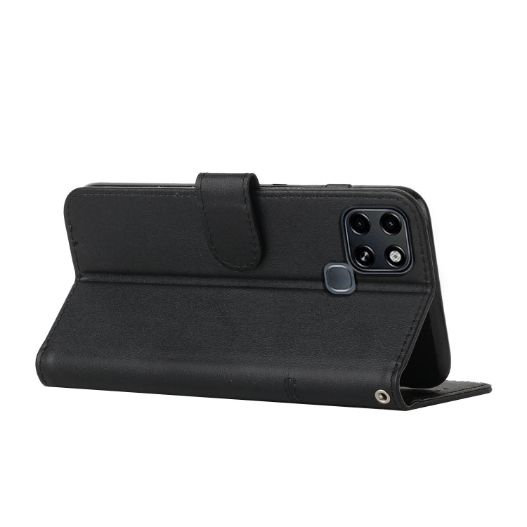 For Infinix Smart 6 Stitching Calf Texture Buckle Leather Phone Case(Black) - Infinix Cases by buy2fix | Online Shopping UK | buy2fix