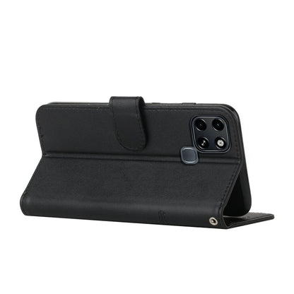 For Infinix Smart 6 Stitching Calf Texture Buckle Leather Phone Case(Black) - Infinix Cases by buy2fix | Online Shopping UK | buy2fix
