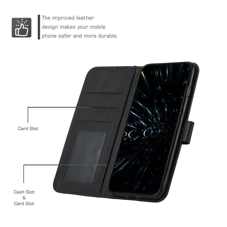 For Infinix Smart 6 Stitching Calf Texture Buckle Leather Phone Case(Black) - Infinix Cases by buy2fix | Online Shopping UK | buy2fix
