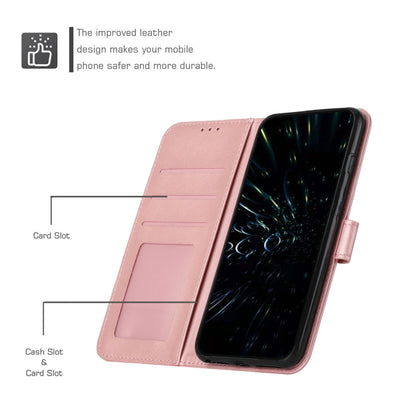 For Tecno Spark 8 Pro Stitching Calf Texture Buckle Leather Phone Case(Pink) by buy2fix