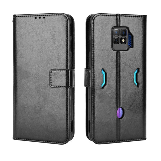 For ZTE nubia Red Magic 7 Pro Crazy Horse Texture Horizontal Flip Phone Leather Case(Black) - ZTE Cases by buy2fix | Online Shopping UK | buy2fix