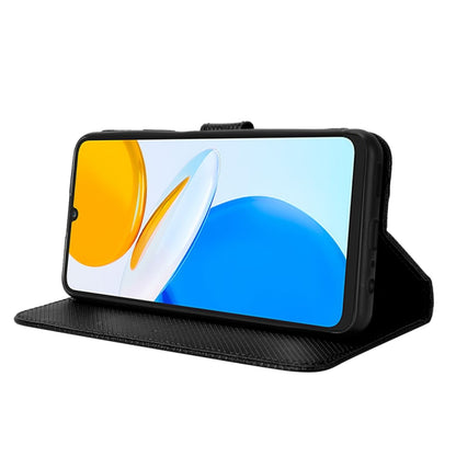 For Honor X7 Diamond Texture Leather Phone Case(Black) by buy2fix