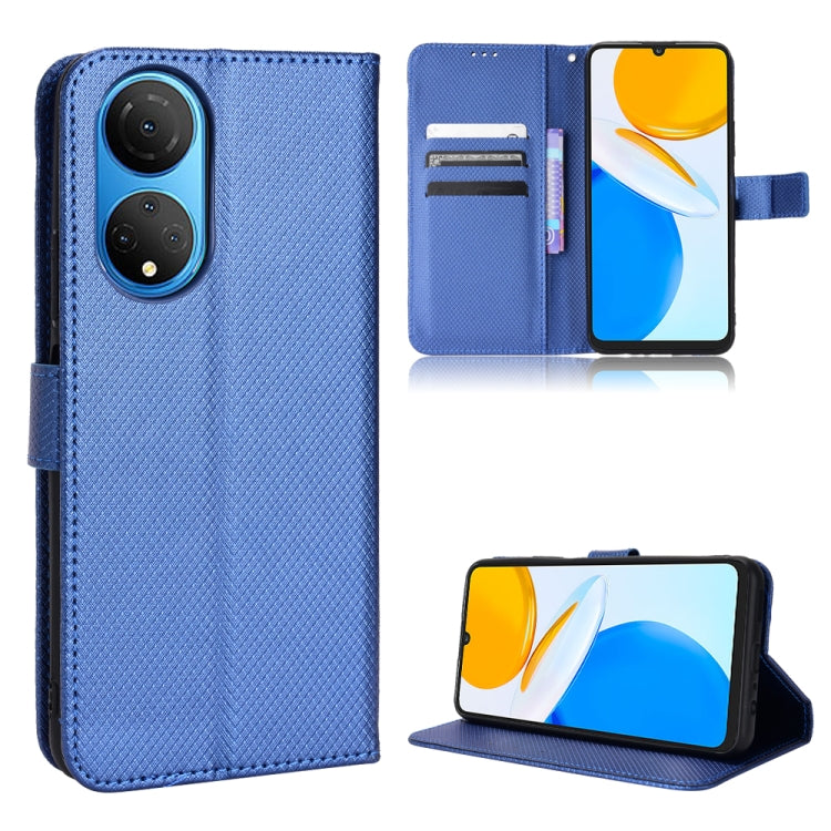 For Honor X7 Diamond Texture Leather Phone Case(Blue) by buy2fix