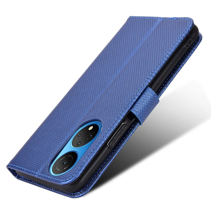 For Honor X7 Diamond Texture Leather Phone Case(Blue) by buy2fix