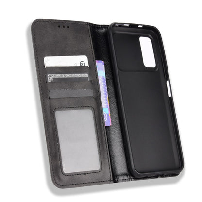 For Xiaomi Poco X4 Pro 5G Fine Hole Magnetic Buckle Retro Texture Leather Phone Case(Black) - Xiaomi Cases by buy2fix | Online Shopping UK | buy2fix