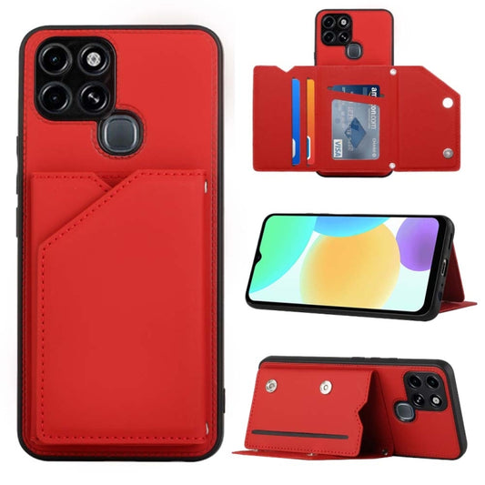 For iInfinix Smart 6 Skin Feel PU + TPU + PC Phone Case(Red) - Infinix Cases by buy2fix | Online Shopping UK | buy2fix