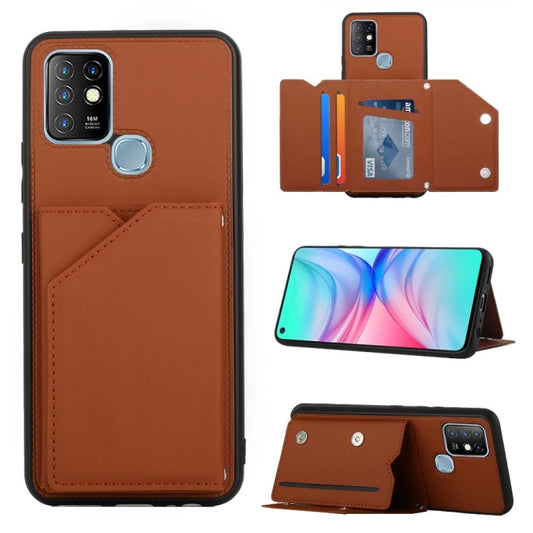 For Infinix Hot 10 Skin Feel PU + TPU + PC Phone Case(Brown) - Infinix Cases by buy2fix | Online Shopping UK | buy2fix