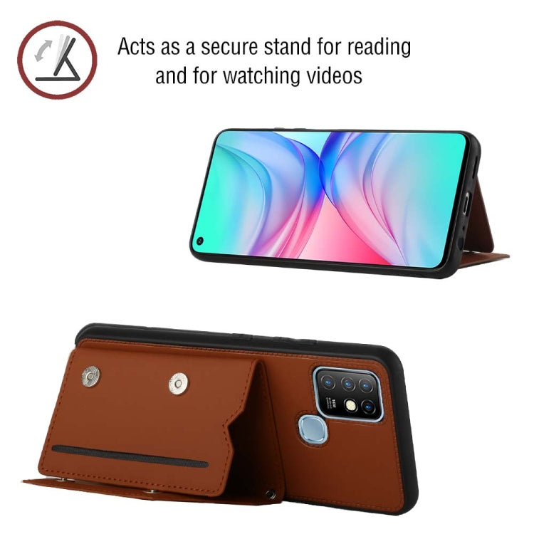 For Infinix Hot 10 Skin Feel PU + TPU + PC Phone Case(Brown) - Infinix Cases by buy2fix | Online Shopping UK | buy2fix