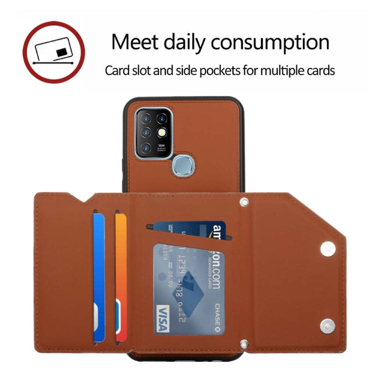 For Infinix Hot 10 Skin Feel PU + TPU + PC Phone Case(Brown) - Infinix Cases by buy2fix | Online Shopping UK | buy2fix