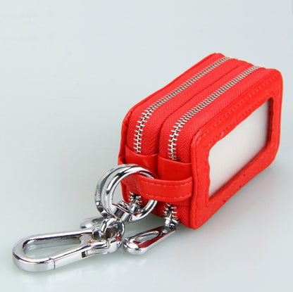 9075 Universal Crocodile Texture Genuine Leather Double Zipper Car Key Case(Red) - Car Key Cases by buy2fix | Online Shopping UK | buy2fix