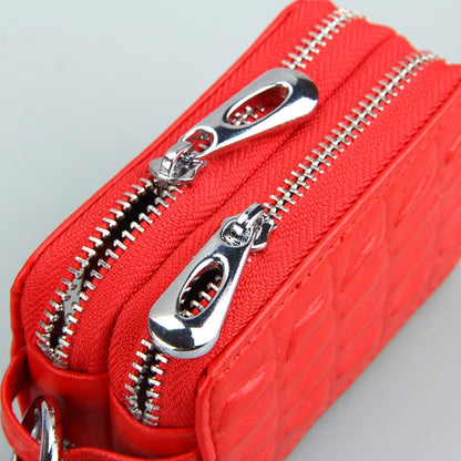 9075 Universal Crocodile Texture Genuine Leather Double Zipper Car Key Case(Black) - Car Key Cases by buy2fix | Online Shopping UK | buy2fix