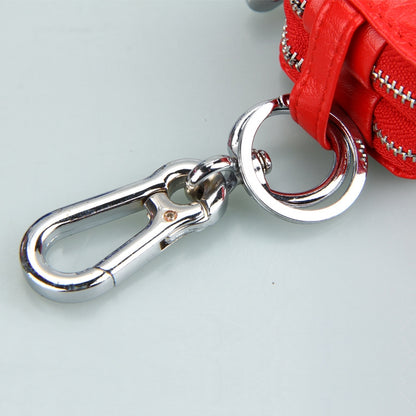 9075 Universal Crocodile Texture Genuine Leather Double Zipper Car Key Case(Red) - Car Key Cases by buy2fix | Online Shopping UK | buy2fix