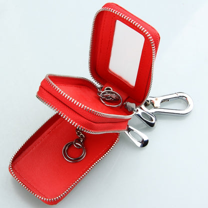 9075 Universal Crocodile Texture Genuine Leather Double Zipper Car Key Case(Blue) - Car Key Cases by buy2fix | Online Shopping UK | buy2fix
