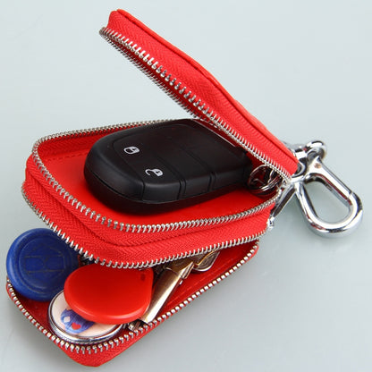 9075 Universal Crocodile Texture Genuine Leather Double Zipper Car Key Case(Black) - Car Key Cases by buy2fix | Online Shopping UK | buy2fix