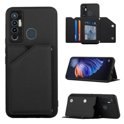 For Tecno Camon 17 Skin Feel PU + TPU + PC Phone Case(Black) by buy2fix