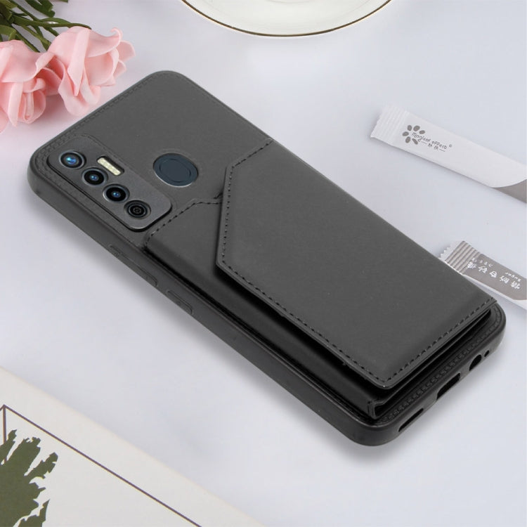 For Tecno Camon 17 Skin Feel PU + TPU + PC Phone Case(Black) by buy2fix