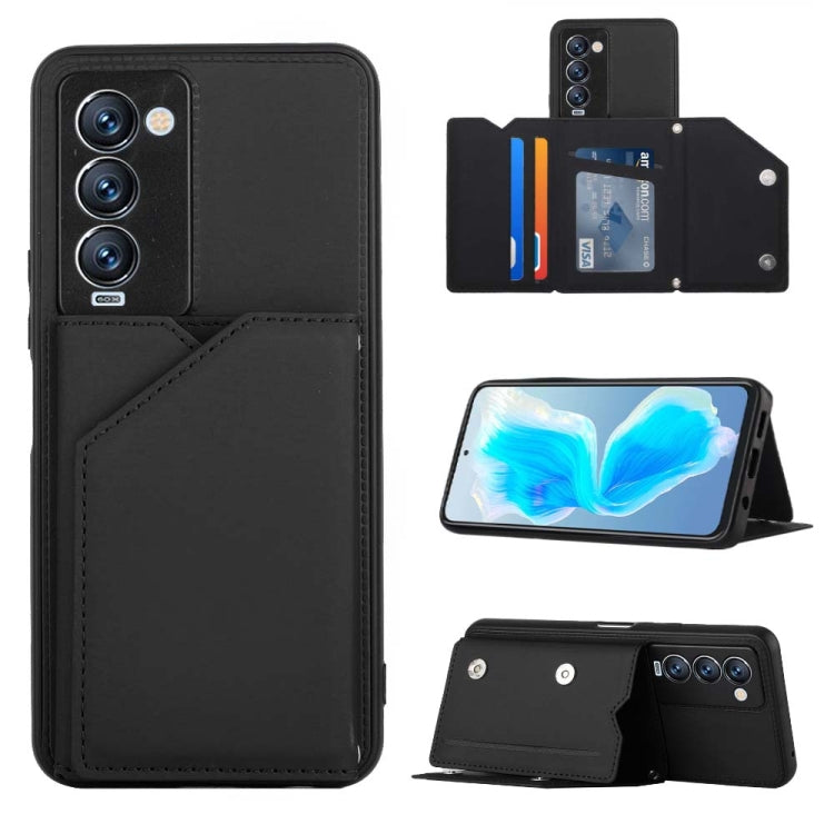 For Tecno Camon 18 Premier Skin Feel PU + TPU + PC Phone Case(Black) by buy2fix