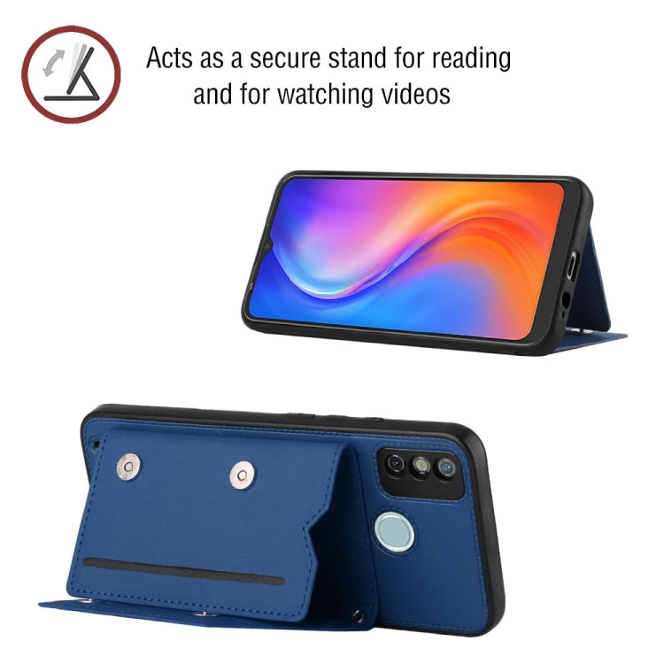 For Tecno Spark 6 Go / Go 2020 Skin Feel PU + TPU + PC Phone Case(Blue) by buy2fix