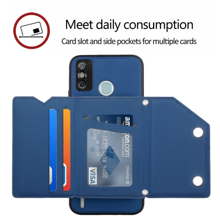 For Tecno Spark 6 Go / Go 2020 Skin Feel PU + TPU + PC Phone Case(Blue) by buy2fix