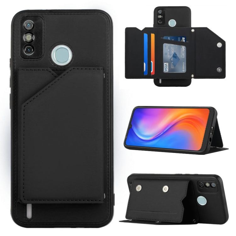For Tecno Spark 6 Go / Go 2020 Skin Feel PU + TPU + PC Phone Case(Black) by buy2fix