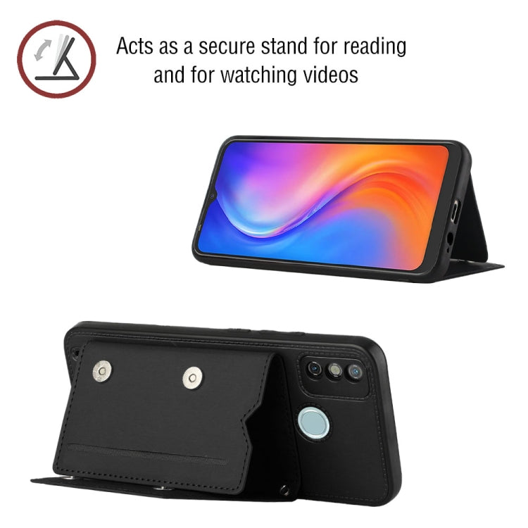 For Tecno Spark 6 Go / Go 2020 Skin Feel PU + TPU + PC Phone Case(Black) by buy2fix