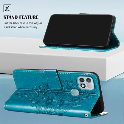 For Infinix Hot 10i / Smart 5 Pro Embossed Butterfly Leather Phone Case(Blue) - Infinix Cases by buy2fix | Online Shopping UK | buy2fix