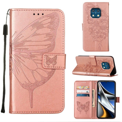 For Nokia XR20 Embossed Butterfly Leather Phone Case(Rose Gold) - Nokia Cases by buy2fix | Online Shopping UK | buy2fix