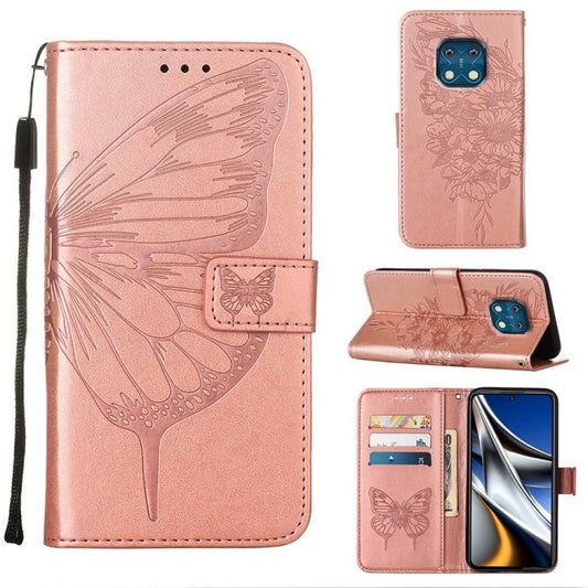 For Nokia XR20 Embossed Butterfly Leather Phone Case(Rose Gold) - Nokia Cases by buy2fix | Online Shopping UK | buy2fix