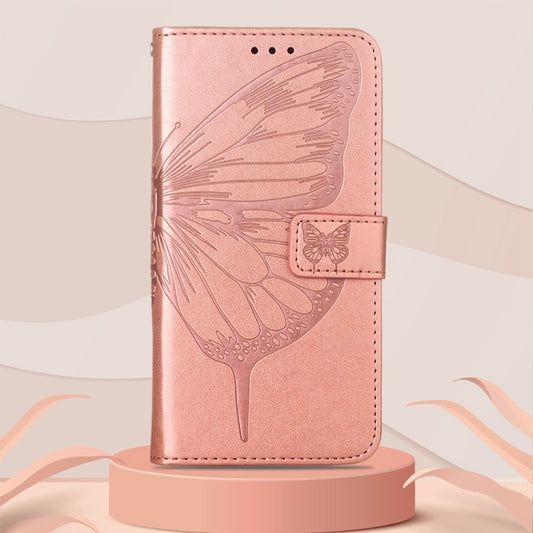 For Nokia XR20 Embossed Butterfly Leather Phone Case(Rose Gold) by buy2fix