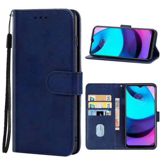 For Motorola Moto E20 / E30 / E40 & Lenovo K14 Plus Leather Phone Case(Blue) - Motorola Cases by buy2fix | Online Shopping UK | buy2fix
