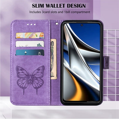 For Tecno Camon 18P / 18 Embossed Butterfly Leather Phone Case(Light Purple) by buy2fix