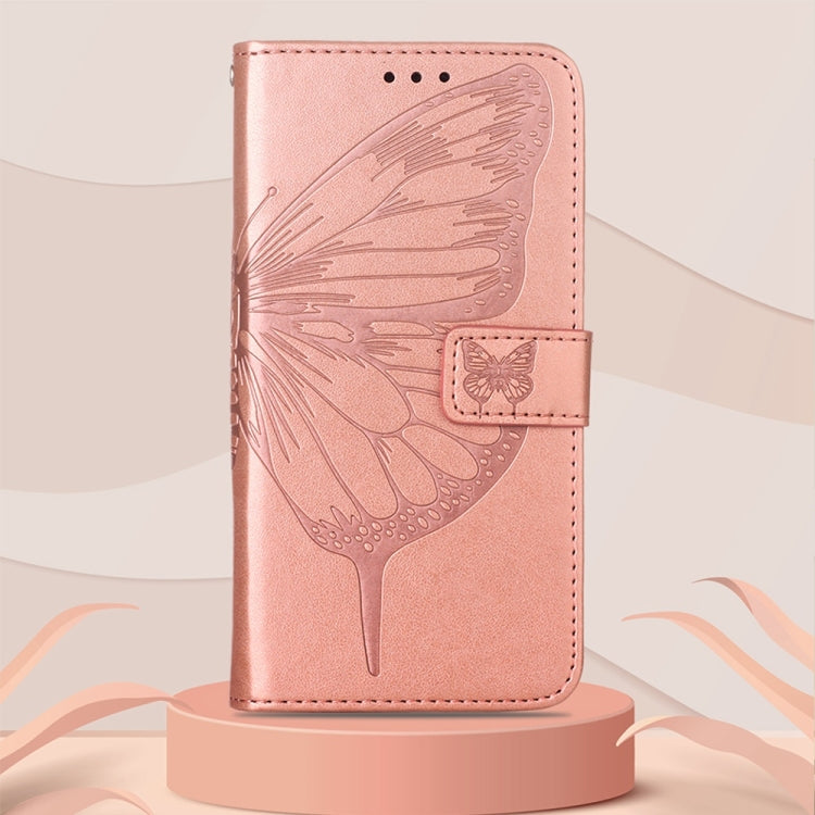 For Tecno Pop 5 LTE Embossed Butterfly Leather Phone Case(Rose Gold) by buy2fix