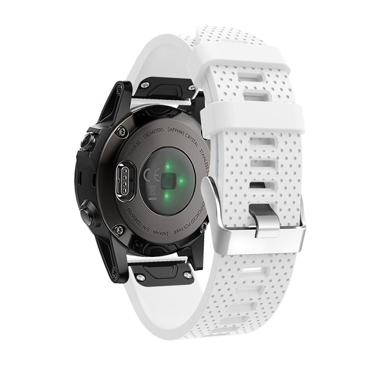 For Garmin Fenix 5S Silicone Watch Band(White) by buy2fix