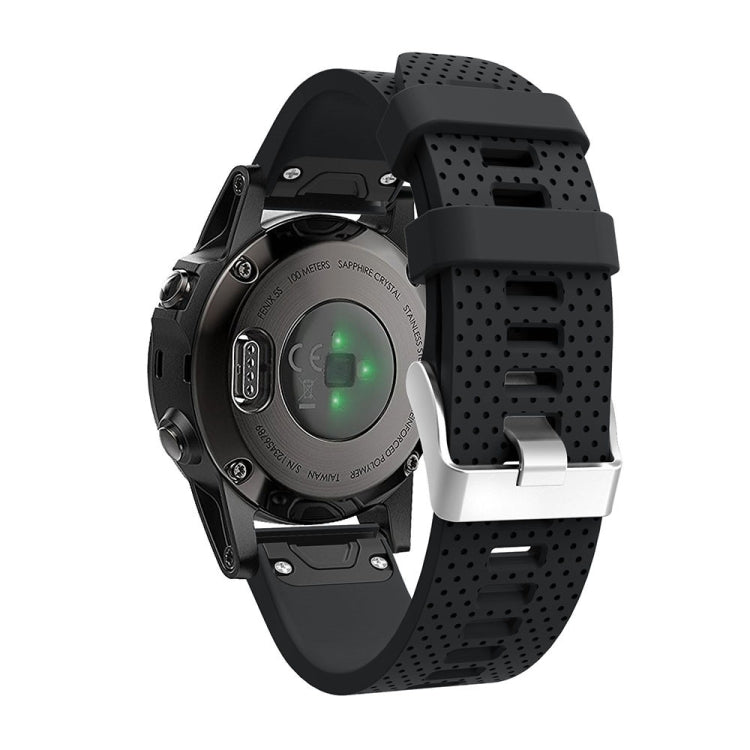 For Garmin Fenix 5S Silicone Watch Band(Black) by buy2fix