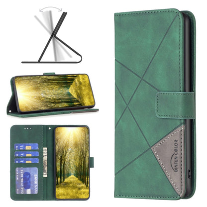 For Infinix Smart 6 Magnetic Buckle Rhombus Texture Leather Phone Case(Green) - Infinix Cases by buy2fix | Online Shopping UK | buy2fix