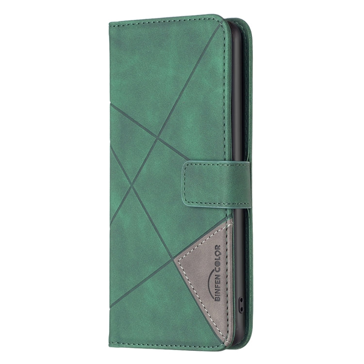 For Infinix Smart 6 Magnetic Buckle Rhombus Texture Leather Phone Case(Green) - Infinix Cases by buy2fix | Online Shopping UK | buy2fix