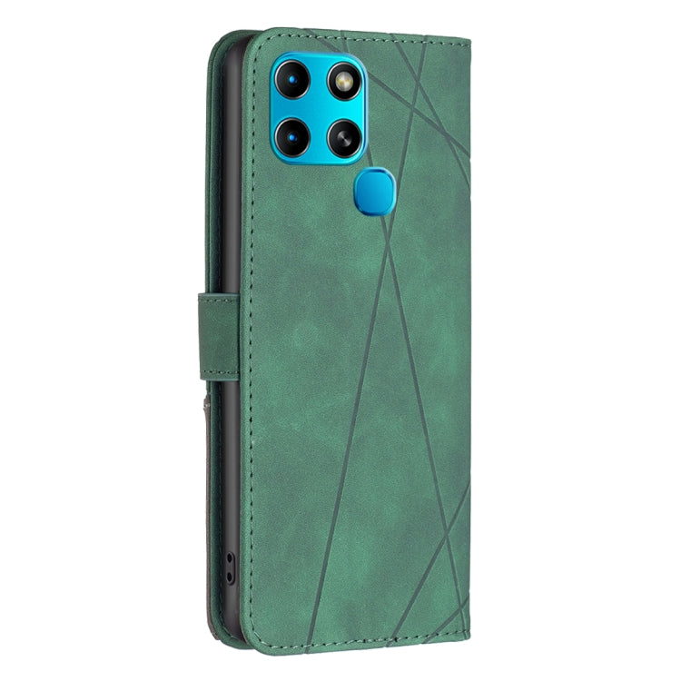 For Infinix Smart 6 Magnetic Buckle Rhombus Texture Leather Phone Case(Green) - Infinix Cases by buy2fix | Online Shopping UK | buy2fix