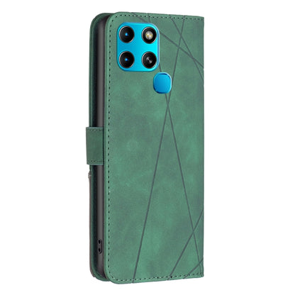 For Infinix Smart 6 Magnetic Buckle Rhombus Texture Leather Phone Case(Green) - Infinix Cases by buy2fix | Online Shopping UK | buy2fix