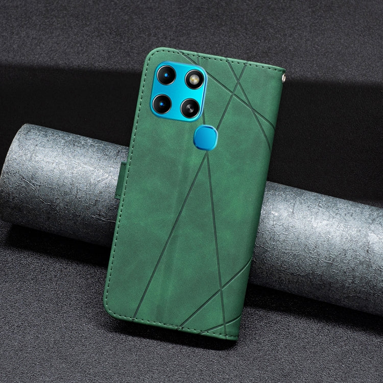 For Infinix Smart 6 Magnetic Buckle Rhombus Texture Leather Phone Case(Green) - Infinix Cases by buy2fix | Online Shopping UK | buy2fix