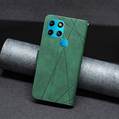 For Infinix Smart 6 Magnetic Buckle Rhombus Texture Leather Phone Case(Green) - Infinix Cases by buy2fix | Online Shopping UK | buy2fix